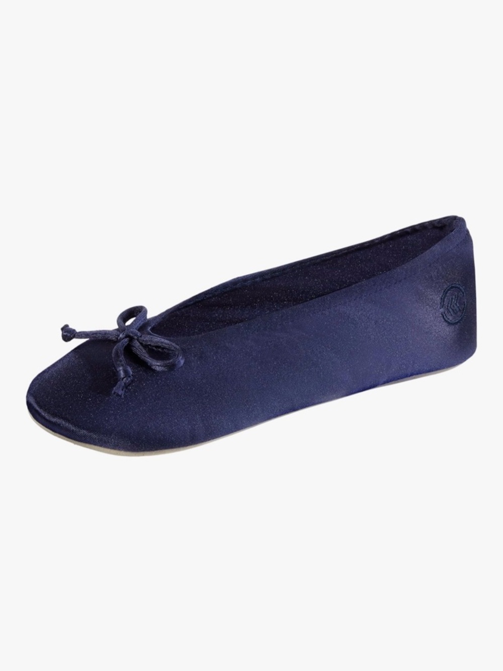 isotoner Navy Satin Ballerina Slippers - Picture 8 of 10